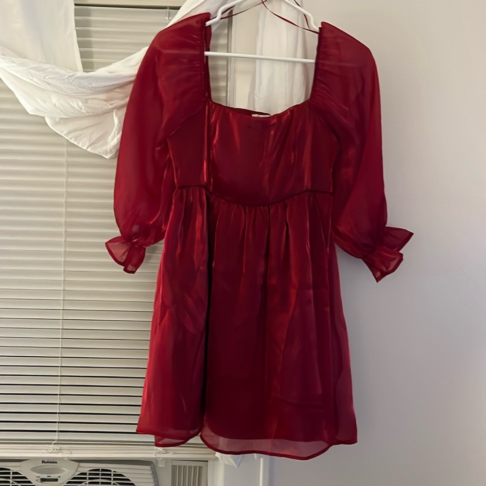 Red shimmer dress